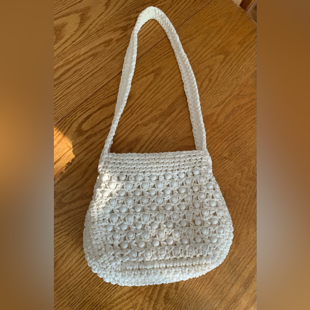 Vtg Walborg Woven & Beaded Shoulder Bag